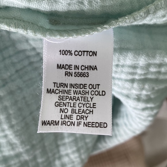 NWT Joie Seafoam Mint Green Gauze Button Open Back Cropped Tank Top - M - Picture 13 of 14